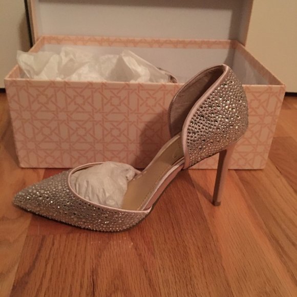 Badgley Mischka Jewel Embellished Heels - Picture 1 of 3